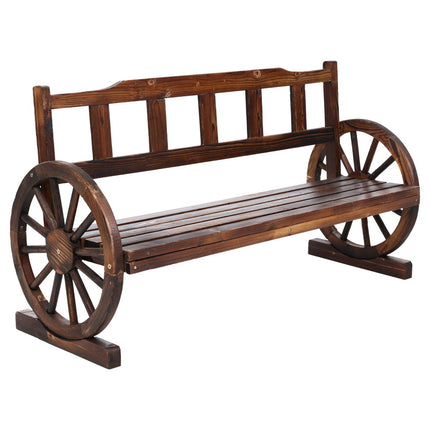 Gardeon Outdoor Garden Bench Wooden 3 Seat Wagon Chair Lounge Patio Furniture.