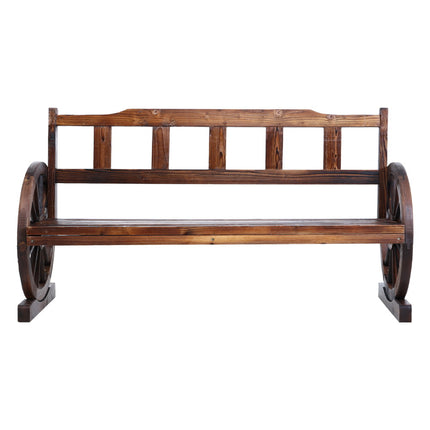 Gardeon Outdoor Garden Bench Wooden 3 Seat Wagon Chair Lounge Patio Furniture.