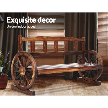 Gardeon Outdoor Garden Bench Wooden 3 Seat Wagon Chair Lounge Patio Furniture.