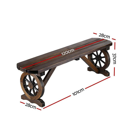 Gardeon Outdoor Garden Bench Seat Wooden Patio Furniture Wagon Dining Chair.