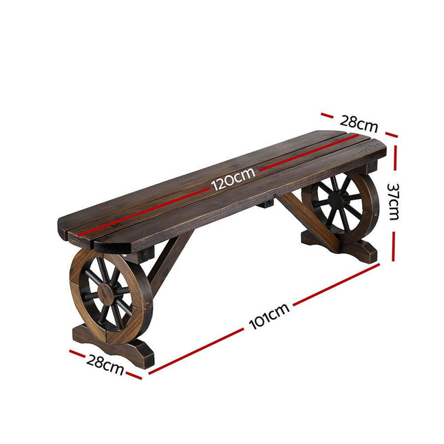 Gardeon Outdoor Garden Bench Seat Wooden Patio Furniture Wagon Dining Chair.