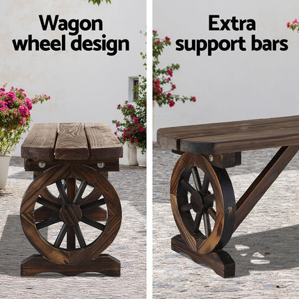Gardeon Outdoor Garden Bench Seat Wooden Patio Furniture Wagon Dining Chair.