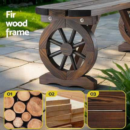 Gardeon Outdoor Garden Bench Seat Wooden Patio Furniture Wagon Dining Chair.