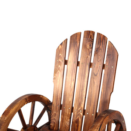 Gardeon Wagon Wheels Rocking Chair - Brown.