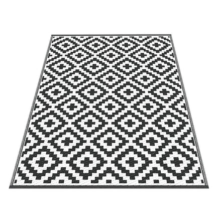 Gardeon Outdoor Rugs 120x180cm Large Carpet Reversible Area Mat PP Dual-Sided Patio Rug Cross.