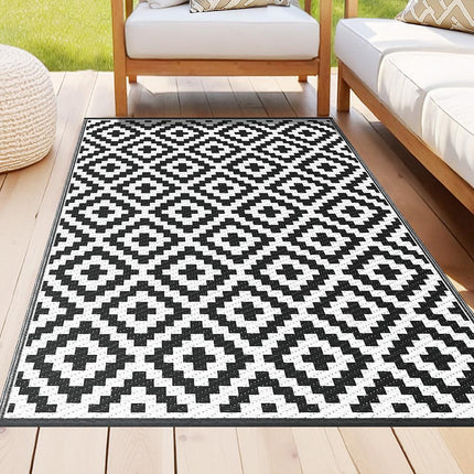 Gardeon Outdoor Rugs 120x180cm Large Carpet Reversible Area Mat PP Dual-Sided Patio Rug Cross.