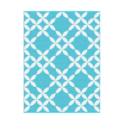 Gardeon Outdoor Rugs 274x366cm Large Carpet Reversible Area Mat PP Dual-Sided Patio Rug Light Blue.