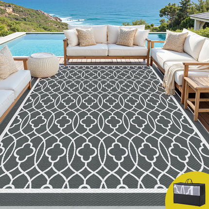 Gardeon Outdoor Rugs 274x366cm Large Carpet Reversible Area Mat PP Dual-Sided Patio Rug.
