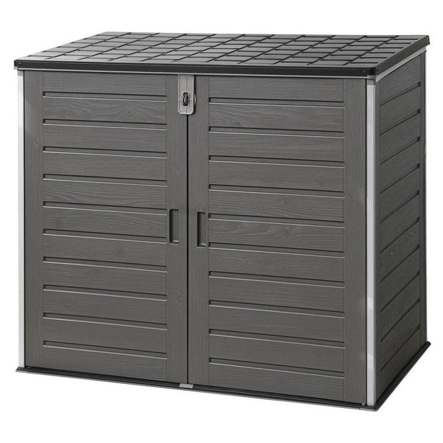 Gardeon Outdoor Storage Box 1170L Container Lockable Cabinet Tool Organizer Shed Grey.