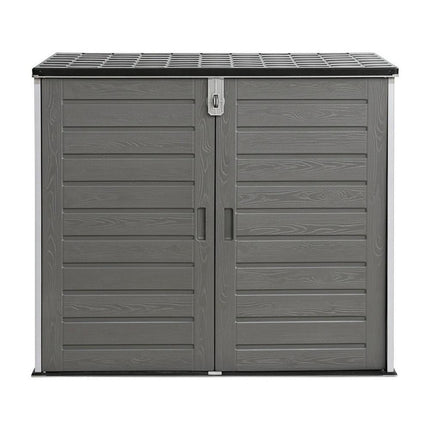 Gardeon Outdoor Storage Box 1170L Container Lockable Cabinet Tool Organizer Shed Grey.