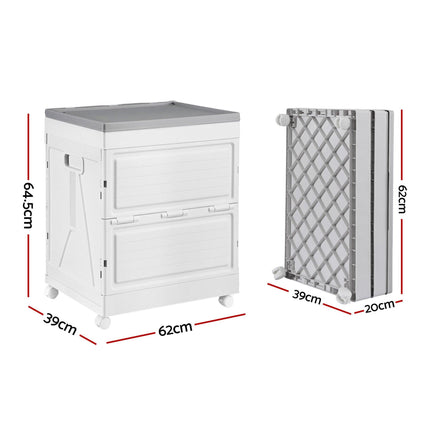 Gardeon 159L Outdoor Storage Box Stackable Cupboard Camping Organizer Wheels.