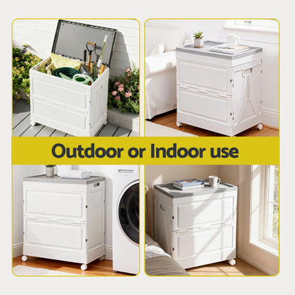 Gardeon 159L Outdoor Storage Box Stackable Cupboard Camping Organizer Wheels.