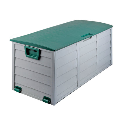 Gardeon Outdoor Storage Box 290L Lockable Organiser Garden Deck Shed Tool Green.