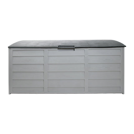 Gardeon Outdoor Storage Box 290L Lockable Organiser Garden Deck Shed Tool Grey.