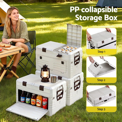 Gardeon 40L Outdoor Storage Box Foldable Camping Collapsible Bins Organizer.