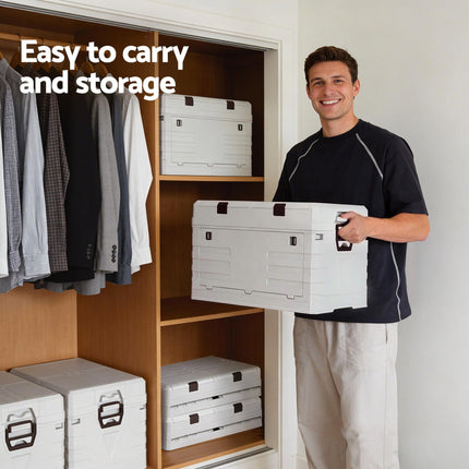 Gardeon 40L Outdoor Storage Box Foldable Camping Collapsible Bins Organizer.