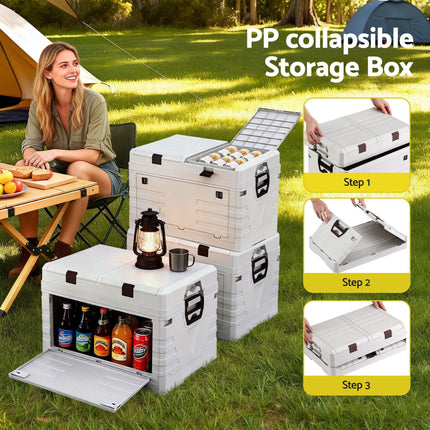 Gardeon 60L Outdoor Storage Box Foldable Camping Collapsible Bins Organizer.