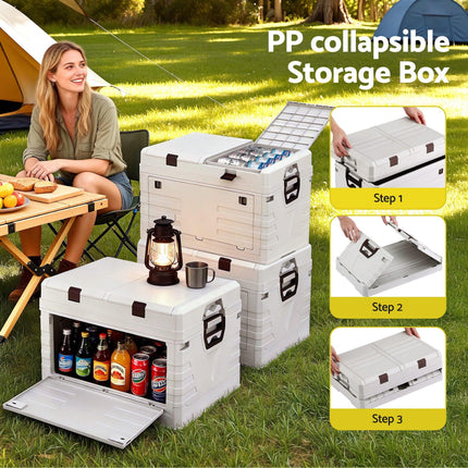 Gardeon 80L Outdoor Storage Box Foldable Camping Collapsible Bins Organizer.
