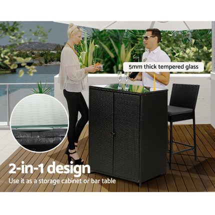 Gardeon Outdoor Storage Cabinet Box Garage Wicker Shelf Chest Garden Shed Tools.
