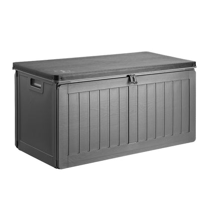 Gardeon Outdoor Storage Box 190L Container Lockable Garden Bench Tool Shed Black.