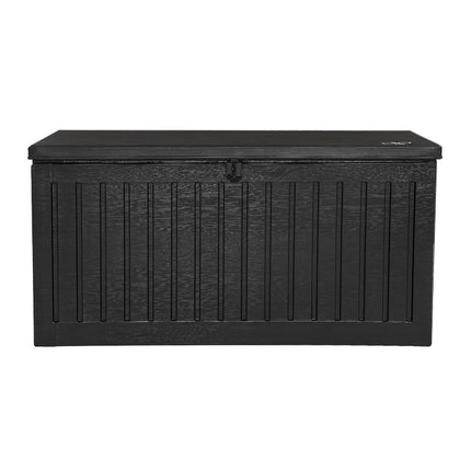 Gardeon Outdoor Storage Box 270L Container Lockable Garden Bench Tool Shed Black.