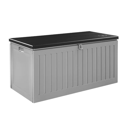 Gardeon Outdoor Storage Box 270L Container Lockable Garden Bench Tool Shed Grey.