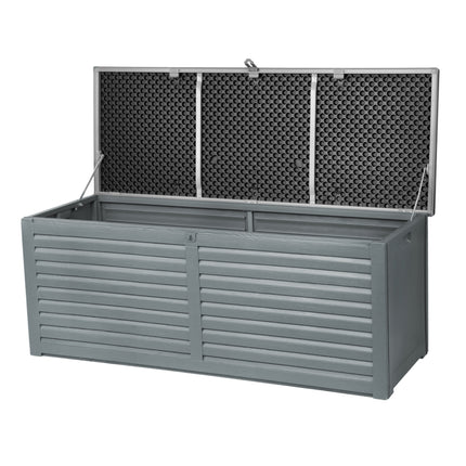 Gardeon Outdoor Storage Box 390L Container Lockable Garden Bench Tools Toy Shed Black.
