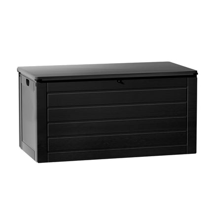 Gardeon Outdoor Storage Box 680L Container Lockable Garden Bench Shed Tool All Black.