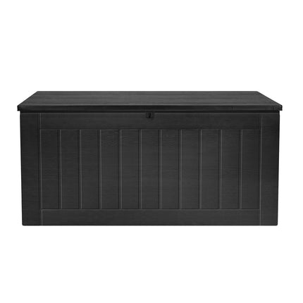 Gardeon Outdoor Storage Box 830L Container Lockable Bench Tool Shed All Black.