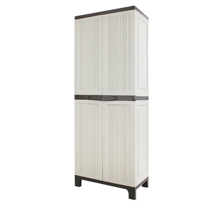 Gardeon Outdoor Storage Cabinet Box 173cm Lockable Cupboard Sheds Garage Adjustable Beige.