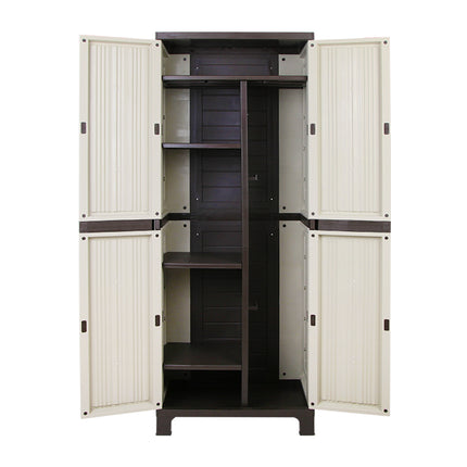 Gardeon Outdoor Storage Cabinet Box 173cm Lockable Cupboard Sheds Garage Adjustable Beige.