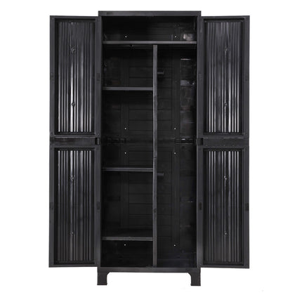 Gardeon Outdoor Storage Cabinet Box 173cm Lockable Cupboard Sheds Garage Adjustable Black.
