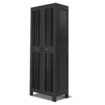 Gardeon Outdoor Storage Cabinet Box 173cm Lockable Cupboard Sheds Garage Adjustable Black.