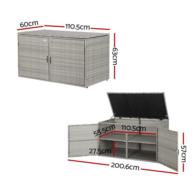 Gardeon Outdoor Storage Cabinet Box Deck Wicker Shelf Chest Garden Shed Tools.