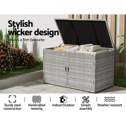 Gardeon Outdoor Storage Cabinet Box Deck Wicker Shelf Chest Garden Shed Tools.