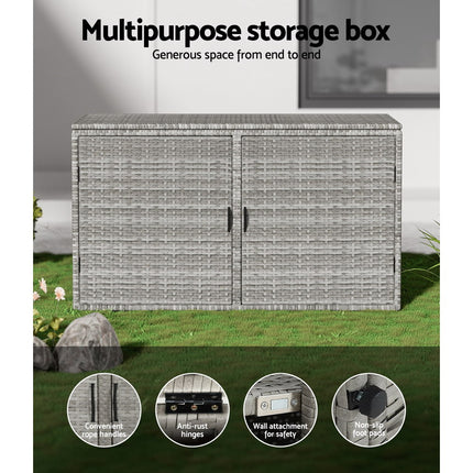 Gardeon Outdoor Storage Cabinet Box Deck Wicker Shelf Chest Garden Shed Tools.
