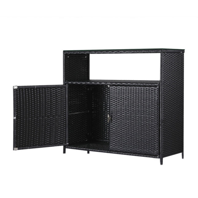 Gardeon Outdoor Storage Cabinet Box Garage Wicker Shed Tools Shelf Chest Garden.
