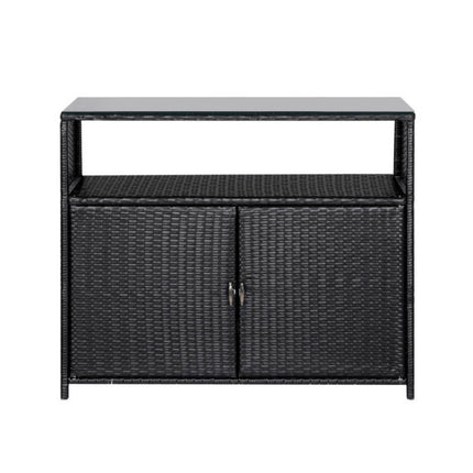 Gardeon Outdoor Storage Cabinet Box Garage Wicker Shed Tools Shelf Chest Garden.