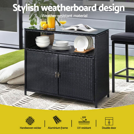 Gardeon Outdoor Storage Cabinet Box Garage Wicker Shed Tools Shelf Chest Garden.