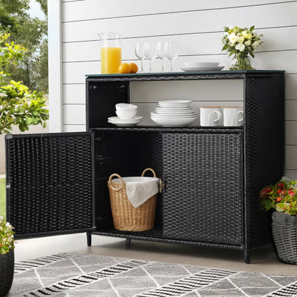 Gardeon Outdoor Storage Cabinet Box Garage Wicker Shed Tools Shelf Chest Garden.