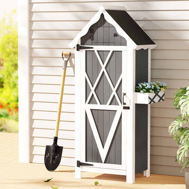 Gardeon Outdoor Storage Cabinet Shed Box Wooden Shelf Chest Garden Furniture.