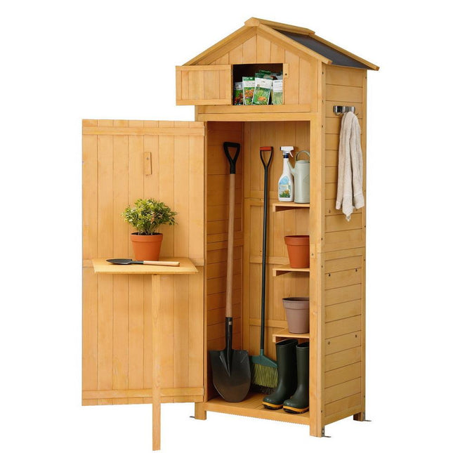 Gardeon Outdoor Storage Cabinet Cupboard Folding Table Tool Organizer Shed Adjustable.