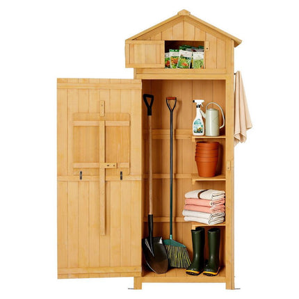 Gardeon Outdoor Storage Cabinet Cupboard Folding Table Tool Organizer Shed Adjustable.