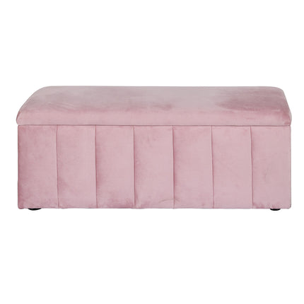 Artiss Storage Ottoman Blanket Box 103cm Velvet Pink.