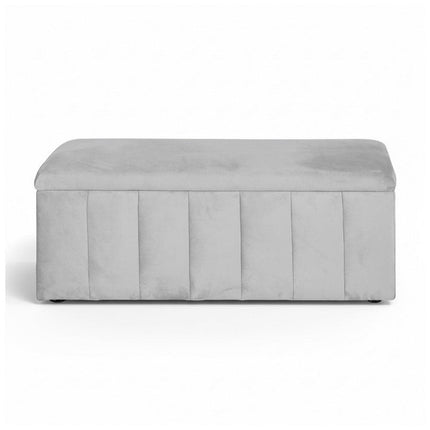 Artiss Storage Ottoman Blanket Box Velvet Grey 103cm.