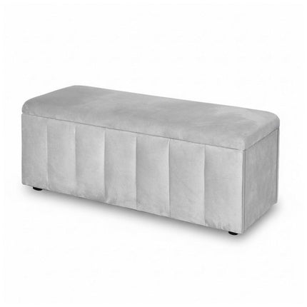 Artiss Storage Ottoman Blanket Box Velvet Grey 103cm.