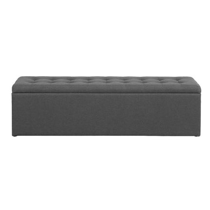 Artiss Storage Ottoman Blanket Box 140cm Linen Dark Grey.
