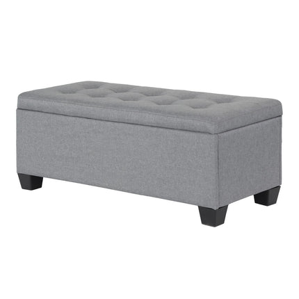 Artiss Storage Ottoman Blanket Box 97cm Linen Grey.