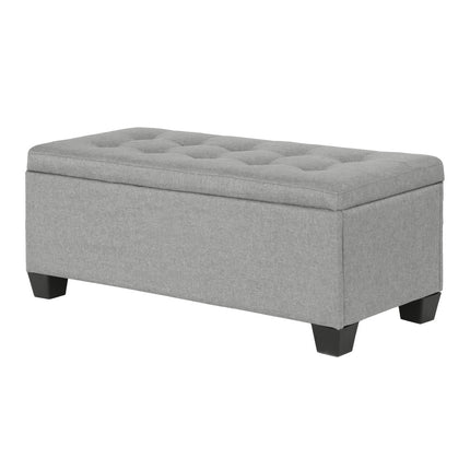 Artiss Storage Ottoman Blanket Box 97cm Linen Light Grey.