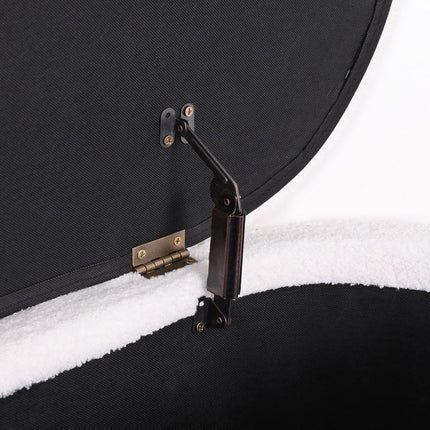 Artiss Storage Ottoman Blanket Box 87cm Boucle Fabric Oval.